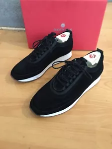 Zapatilla deportiva Grenson 12 para hombre negra gamuza cuero Reino Unido 7, PVP £200 - Imagen 1 de 12