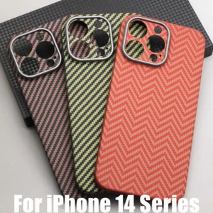 Genuine Carbon Fiber Case For iPhone 14 Pro Max 14 Plus Metal Lens Camera Cover - Picture 1 of 103