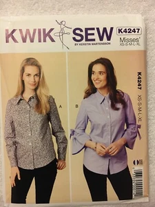Kwik Sew 4247 Sewing Pattern Misses' Shirts XS-XL New Uncut - Picture 1 of 2