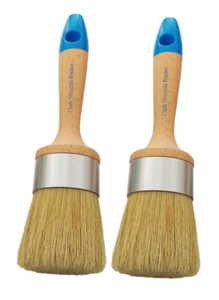 2 Medium Boar Hair Bristle Chalk Furniture Paint Brush. Perfect for ANY job!!! - Picture 1 of 6