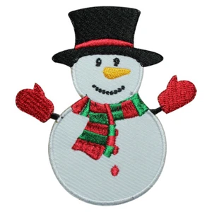 Cute Snowman Christmas Iron On Patch Sew On Badge Embroidered Cloth Patch - Picture 1 of 1