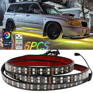 6X Underglow Kit Double Row RGB LED Strip Lights APP Remote For Subaru Forester - Picture 1 of 17