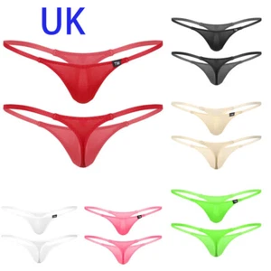 Men's Bulge Pouch Panties Silk Low Rise Underwear Cheeky T-Back G-String Briefs - Picture 1 of 57