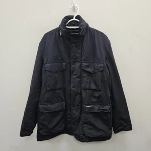 Chaqueta Abrigo de Campo Barbour Kenmore Impermeable Transpirable Azul Marino Con Capucha Grande - Imagen 1 de 11