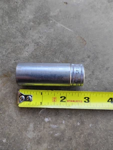 Snap-On Tools USA 18mm Metric Deep Chrome Socket - 6 Point - 3/8" Drive - SFSM18 - Picture 1 of 7