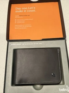 Bellroy Hide & Seek Wallet (folding leather design) Charcoal Cobalt WHSD-301 - Picture 1 of 8