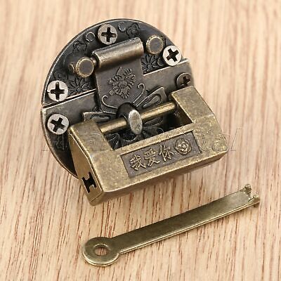 1Pc Antique Bronze Chinese Old Padlock Vintage Butterfly Lock Latch Clasp Hasp • 3.41$