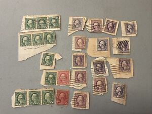 RARE US GEORGE WASHINGTON 1 2 3 Cent RED STAMPS Green Purple 🤩 1900s