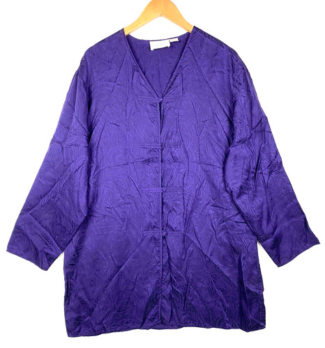 UNDERCOVER Abito vintage anni '80 Victoria's Secret donna grande 100% seta oro etichetta paisley asiatico