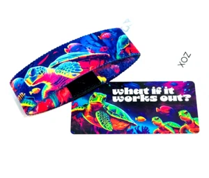 ZOX **WHAT IF IT WORKS OUT?** Silver Small Wristband w/Card TURTLES - Picture 1 of 3