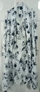 Joyspun Women's 2pc Black/White Floral Gown Set Size M - Picture 1 of 5