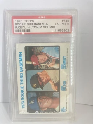 1973 Topps - High Number Mike Schmidt, Ron Cey, John Hilton #615 (RC) - Image 1 of 2