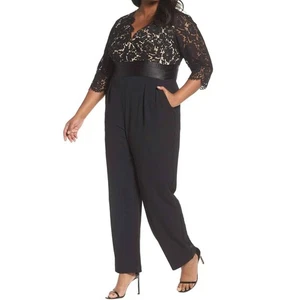 NEU Eliza J schwarz beige Damengröße 20 W plus Spitzenmieder Overall  - Bild 1 von 8