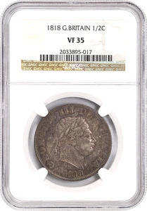 1818 GREAT BRITAIN Half Crown Silver Coin George III Royal Mint NGC VF-35 - Picture 1 of 4
