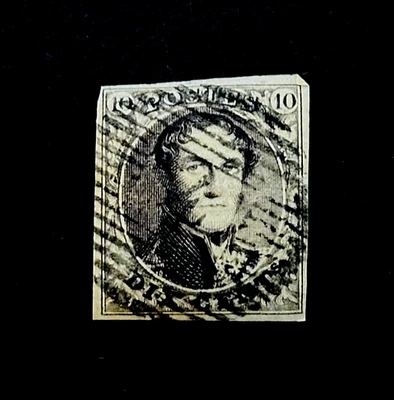 Sello BÉLGICA - 1850 Medallones Rey Leopoldo I 10c Imperf Usado r11 Foto 1 de 2