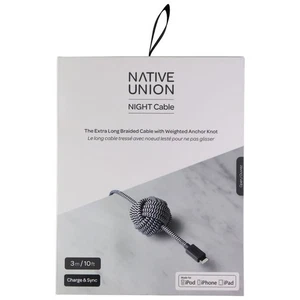 Native Union Night Series MFI Cable for Apple Devices - (10ft / 3m) - Zebra - Picture 1 of 3