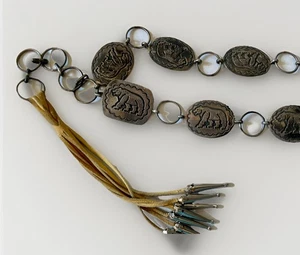 GEORGE BEGAY Navajo Sterling Silver BEAR Concho Belt GB Womens 39” 158g Vintage - Picture 1 of 15