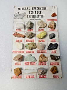 Vintage Mineralien Proben Tafel aus Red Rock Amphitheater Denver Colorado - Bild 1 von 8