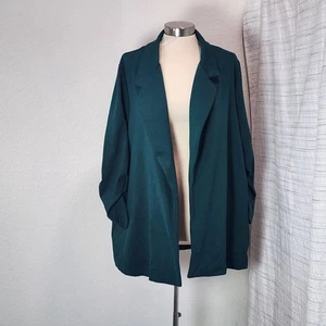 Dear Scarlett Blazer Damen 3X Grün Open Front Jacket MDS BLAZERP Stretch Nylon - Bild 1 von 11