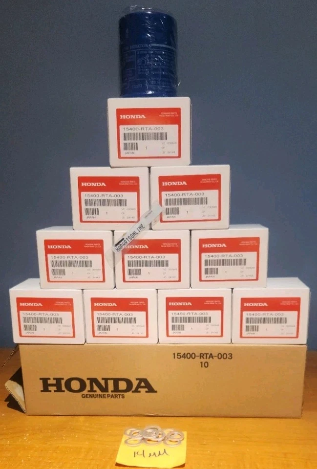 10x Filtros de aceite originales Honda con juntas JDM RAROS NUEVOS SELLADOS 15400-RTA-003 Foto 1 de 1