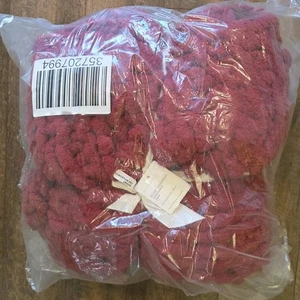 POTTERY BARN CHUNKY HANDKNIT CARDINAL RED THROW BLANKET 44x56 - Picture 1 of 3