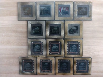 12 CPU Intel Pentium e Celeron in fibra nera per recupero rottami/oro - Immagine 1 di 4