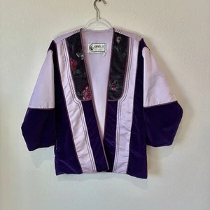 OPUS 1 by Diana Floral Velvet Vintage Kimono Boho Jacke One Size Fits All 70er - Bild 1 von 23