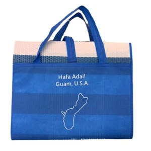 Guam Picnic Mat Foldable With Handles Built In Inflatable Pillow Blue/White - Picture 1 of 3