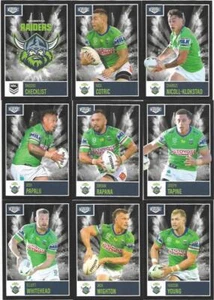 2022 Nrl Elite Base Team Set RAIDERS (9 Cards) (Authorised TLA Dealer) - Picture 1 of 1