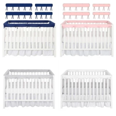 Cubierta protectora de riel de cuna de bebé 4 en 1 envoltura protectora segura para la dentición para cuna estándar Foto 1 de 4