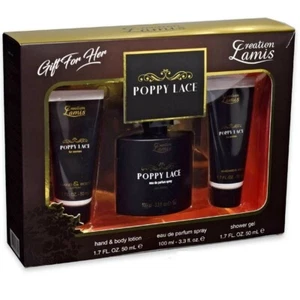 Coffret parfum pour femme Creation Lamis Poppy Lace 100ML EDP + BL 50ML +SG 50ML - Imagen 1 de 1