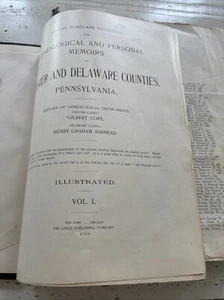 1904 Genealogy Chester & Delaware PA Vol I & II – Poor Condition, Rare Set - Picture 1 of 18