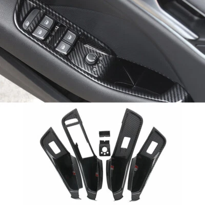 For Audi A3 S3 2014-2020 ABS Carbon Fiber Door Window Switch Lift Cover Trim 5x - Image 1 of 4