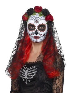 Smiffys Adults Halloween Day of the Dead Senorita Mask - Fancy Dress (SKU:44639) - Picture 1 of 1