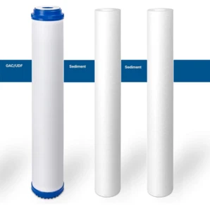 3 Pack: Big Blue 20" x 4.5" Whole House Sediment GAC Carbon Water Filter Set - Picture 1 of 4