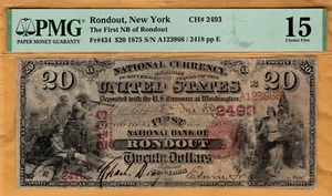 $20 1875 First Charter National Banknote comment-free PMG Choice Fine 15 slab - Picture 1 of 2