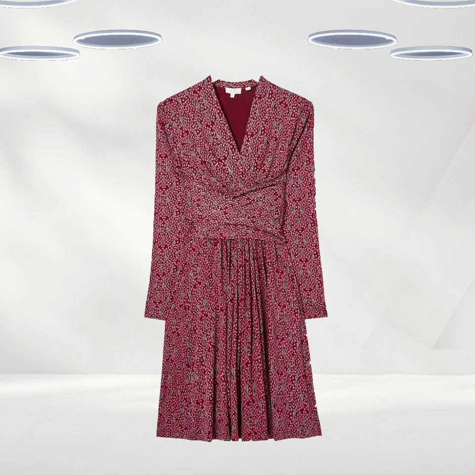 Ex Fat Face Women's Dress Plum Long Sleeve Vine Jersey - Image 1 of 3