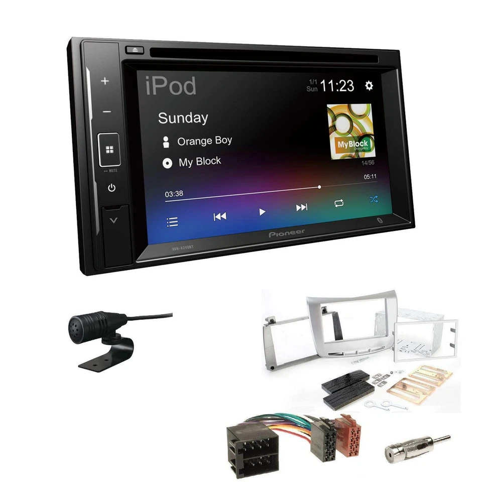 Pioneer AVH-A240BT Autoradio Bluetooth DVD für Lancia Delta III 2009-2014 silber