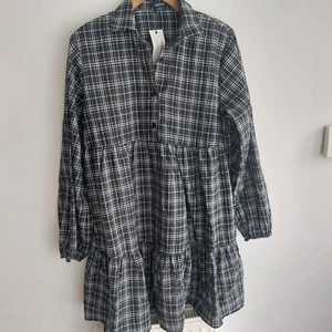 Camicia premaman a quadri a strati vestito smock nuovo etichette regalo natale taglia 16 - Foto 1 di 16