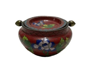 Antique 1897-1921 Chinese Cloisonne Ashtray Incense Burner Impressed CHINA - Picture 1 of 12