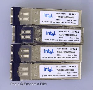 Intel 4GB Fiber Optic Transceiver 850nm 862725 Fibre TXN31115D000000 Lot of (4) - Picture 1 of 2