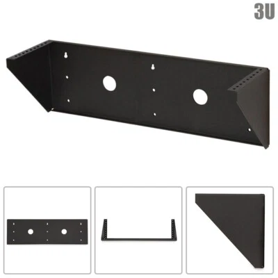 3U Network Vertical Rack Bracket Wall Mount or Under Desk Tapped Rails Server - Image 1 of 4