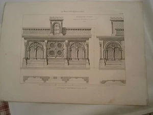 Planche gravure mobilier d'église  Autel d'aprés Raimbeau architecture Romane - Imagen 1 de 1