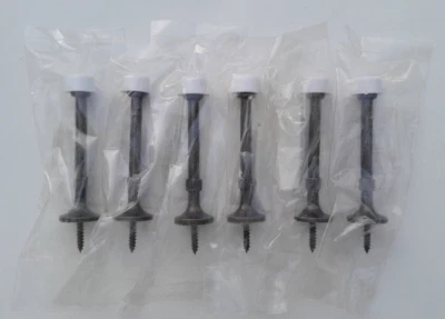 (6) Antique Brass 3" Solid Door Stop Doorstop Wall Baseboard Screw (Lots of 6) - Image 1 of 3