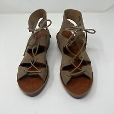 LUCKY BRAND Sandals Gladiator Women’s Size 7.5 Hipsta Tan Leather Shoe Tie Lace