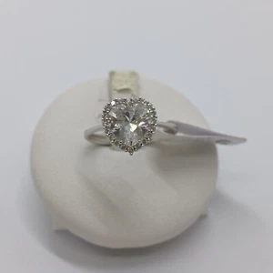 ANELLO DA DONNA CUORE CON ZIRCONI IN ORO BIANCO 18KT 2,6 GR. N.14 (1741) - Foto 1 di 13
