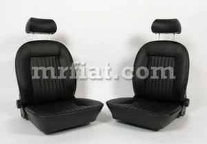Fiat 124 Spider Black Vinyl Seat Set 66-78 New - Bild 1 von 1