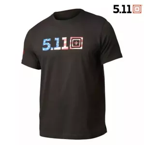 5.11 Tactical USA Flag Fill T Shirt - Medium Black w/Flag - NEW! MSRP $28.00! - Picture 1 of 2