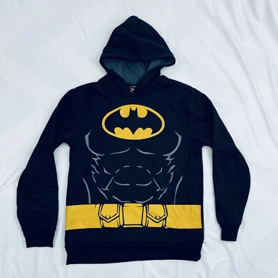 Batman Niños Sudadera con Capucha Sudadera Negro Amarillo - Talla: Jóvenes Niños 2XL Foto 1 de 4