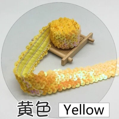 Cinta elástica con lentejuelas brillantes elástica elástica recorte brillante hágalo usted mismo material de costura largo Foto 1 de 4